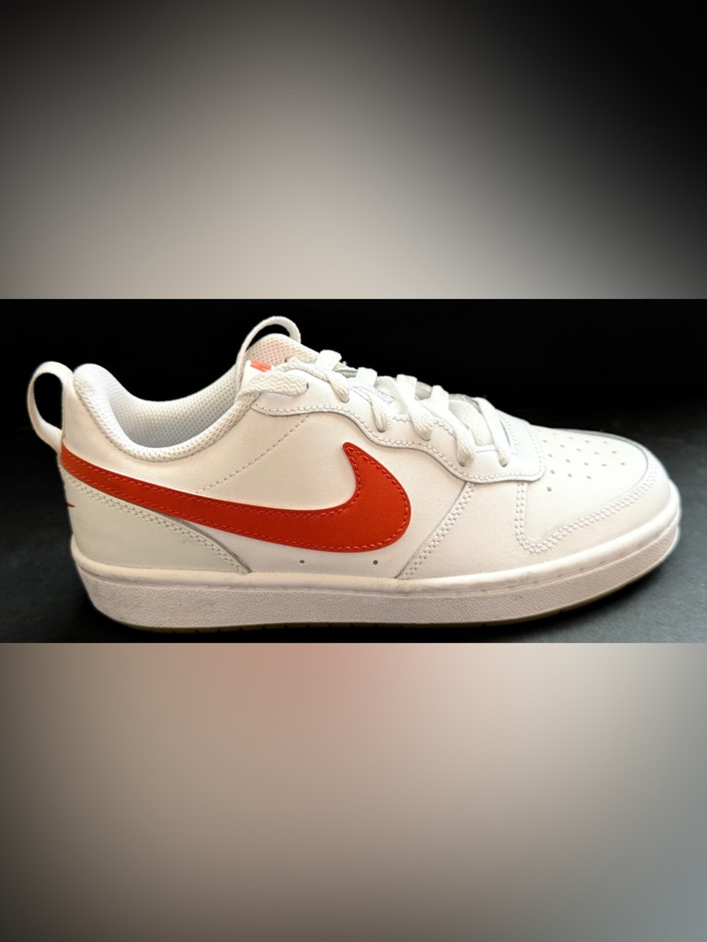 Nike Court Borough Low 2 GS White Orange BQ5448-114 Size 4.5Y box No Lid